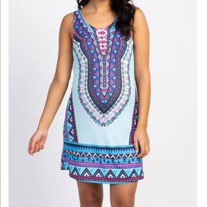 Pink Blush Mint Green Tribal Maternity Tank Dress